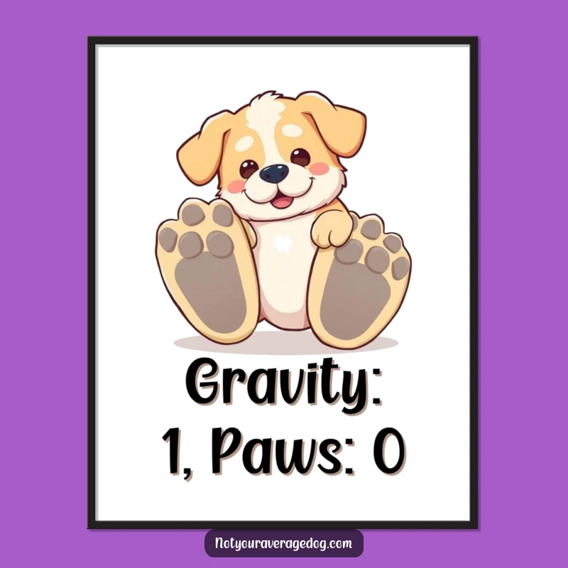 Free Printable Wall Art: Tripping Dog Funny Downloadable Art