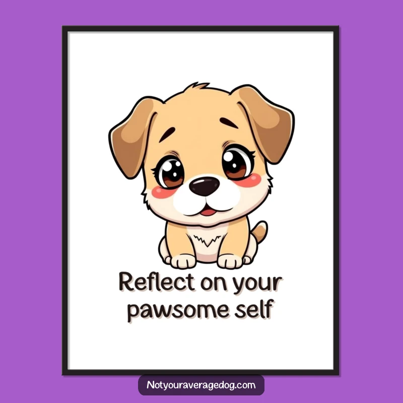 Funny Free Printable Dog Wall Art: Bewildered Pup Reflection Downloadable Home Decor