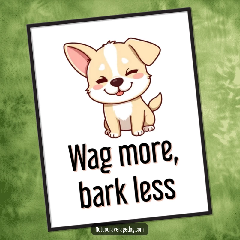 Funny Free Printable Wall Art: Close-up of a dog's face with one ear flopped and a playful, mischievous wink.