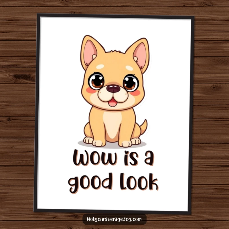 Funny Free Printable Wall Art: Dog with a comically surprised expression and wide eyes, adding humor to decor.