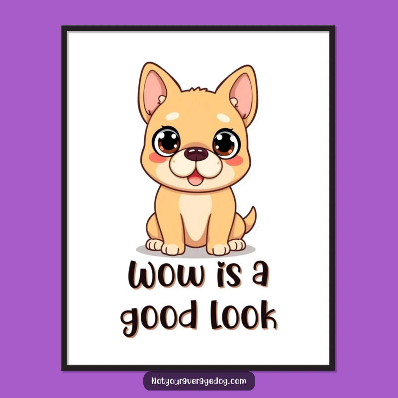 Funny Free Printable Wall Art: Surprised Dog Expression Art - Downloadable Decor