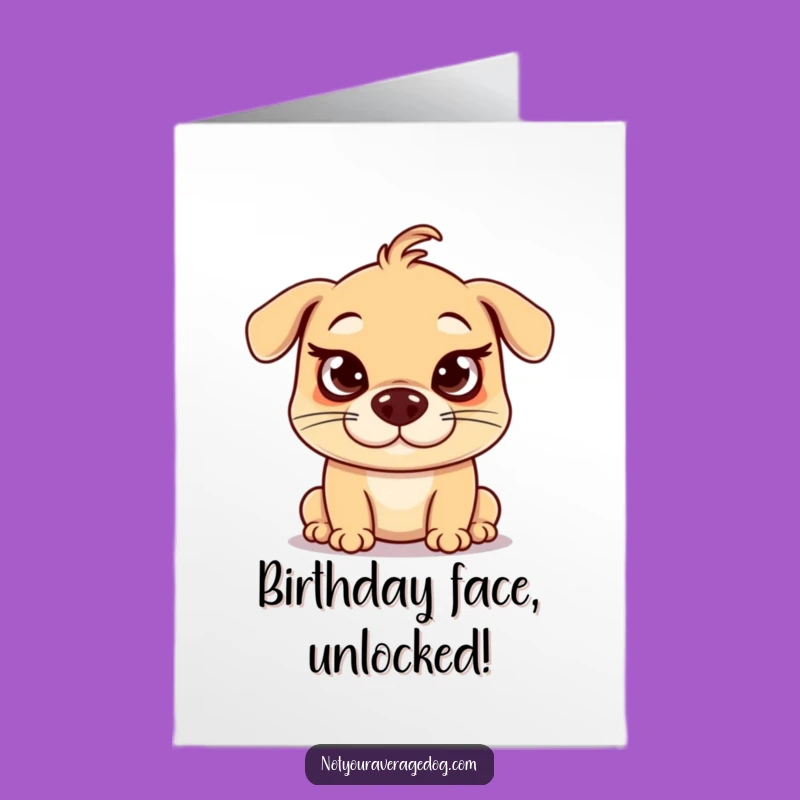 Free Printable Birthday Card: Goofy Dog Cross-Eyed Funny Downloadable Gift