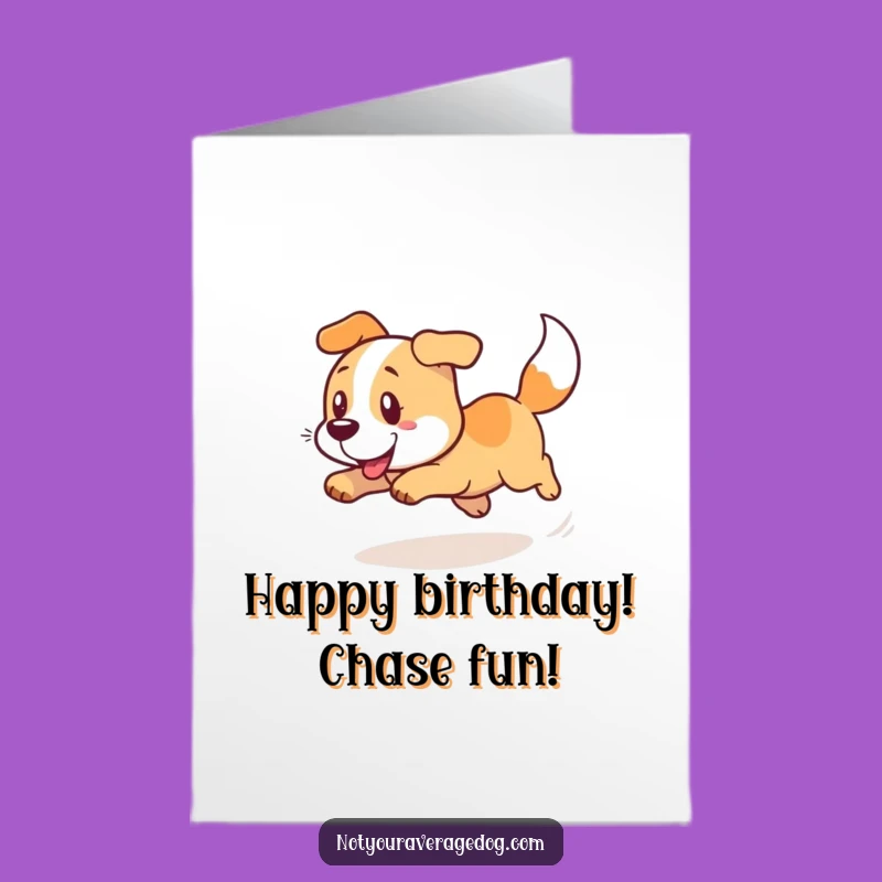 Free Printable Birthday Card: Dizzy Dog Chasing Tail Fun!
