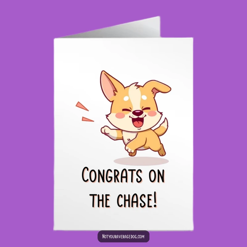 Free Printable Congrats Card: Shadow Chasing Dog Funny Downloadable Gift
