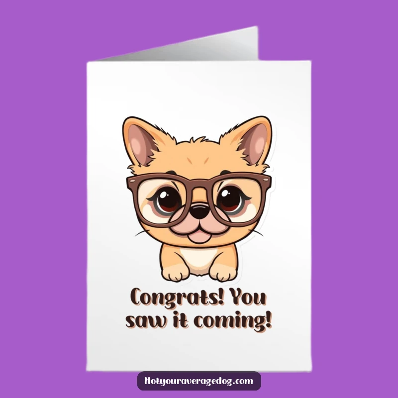 Free Printable Congrats Card: Dapper Dog in Big Glasses