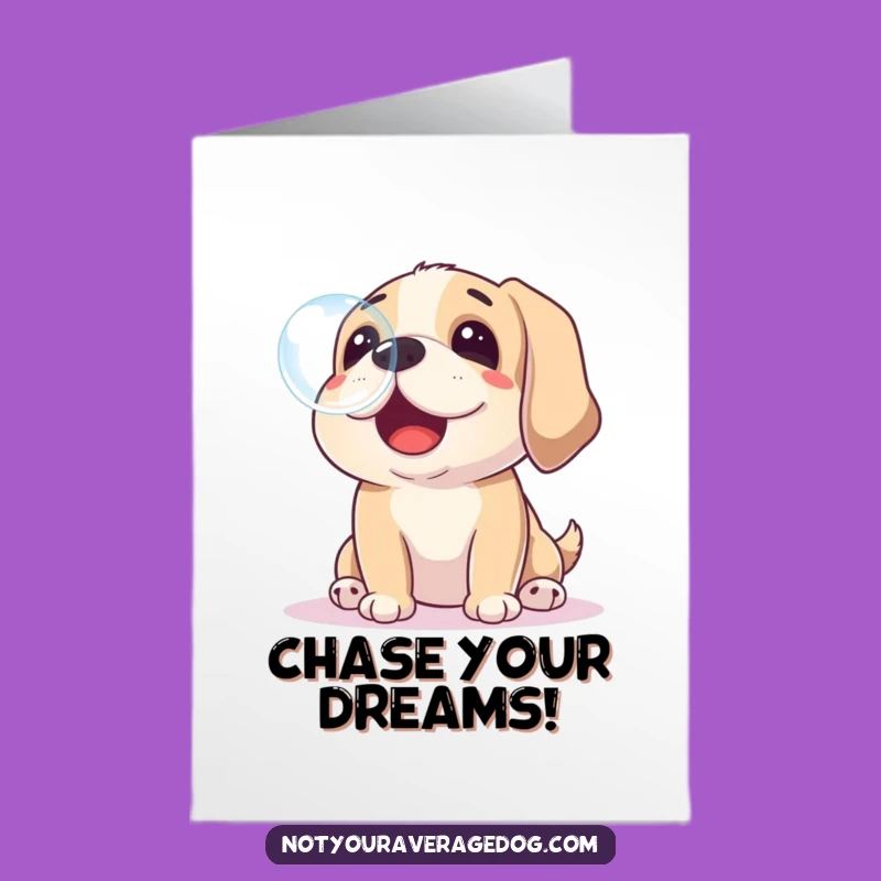 Free Printable Congrats Card: Bubble Dog Celebration, Funny Downloadable Gift for Success