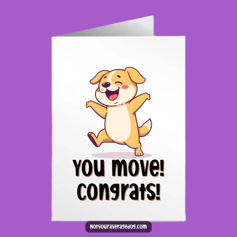 Free Printable Congrats Card: Dancing Dog Celebration! Funny Wins, Downloadable Gift