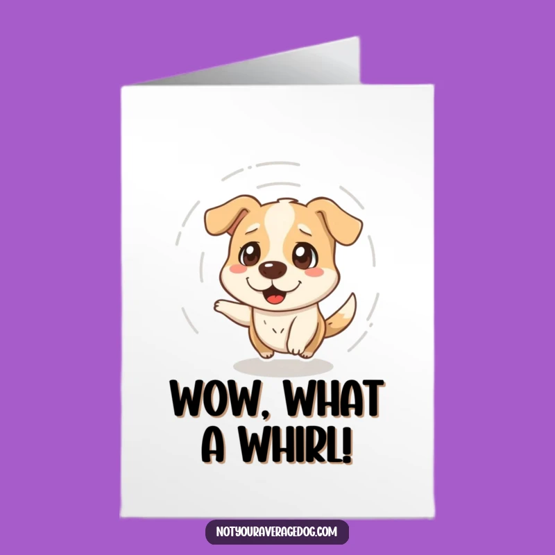 Free Printable Congrats Card: Dizzy Dog Success, Funny Downloadable Gift for Winners