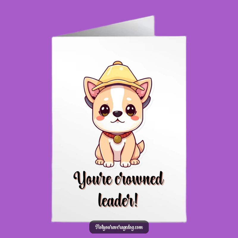 Free Printable Congrats Card: Humorous Dog Lampshade Hat, Downloadable & Print at Home Surprise