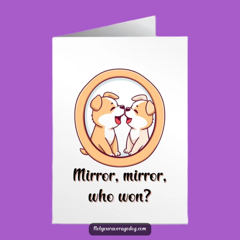 Free Printable Congrats Card: Mirror Dog Triumph, Funny Downloadable Gift for Winners
