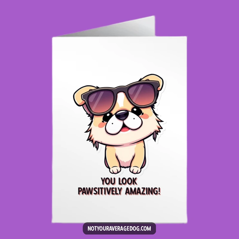 Free Printable Congrats Card: Upside Down Shades Dog - Humorous Achievement Gift