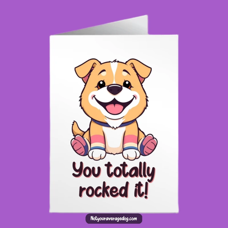 Free Printable Congratulations Card: Goofy Sock Dog - Downloadable Funny Gift