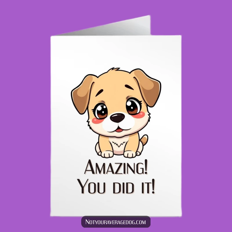 Free Printable Dog Congrats Card: Bewildered Pup Reflection Funny Downloadable Gift