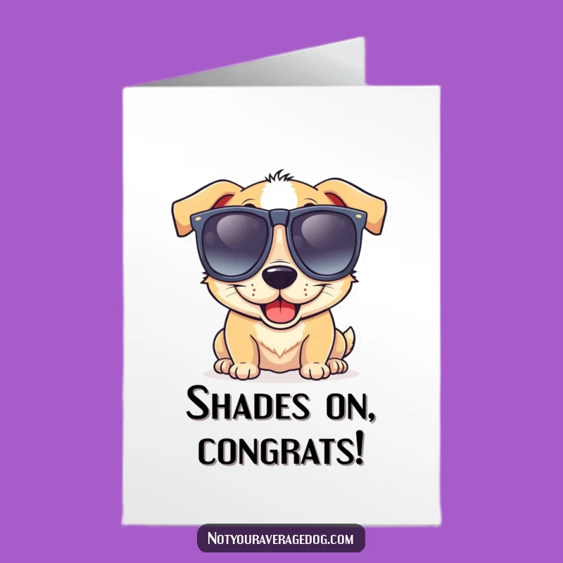 Free Printable Congrats Card: Goofy dog celebrates your win!