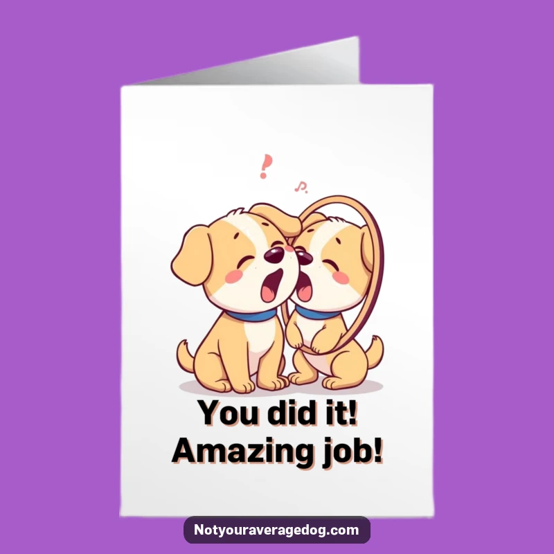 Free Printable Funny Dog Congrats Card: Mirror Confusion - Downloadable Gift