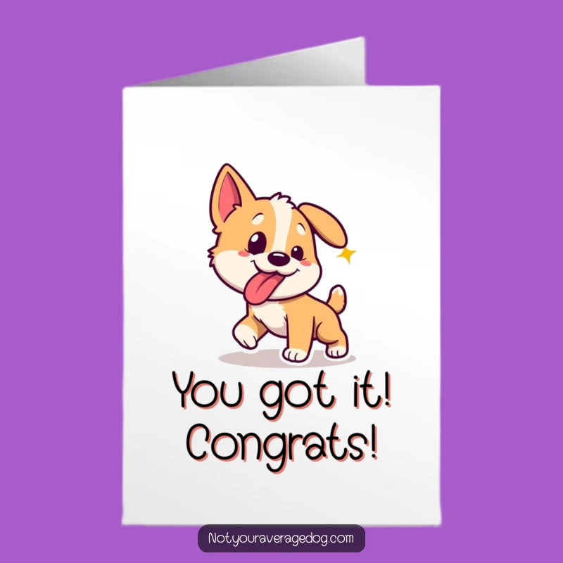 Free Printable Congrats Card: Laser Dot Dog - Humorous Downloadable Achievement Greeting