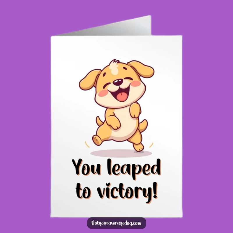 Free Printable Congrats Card: Jump Fail Dog, Humorous Downloadable Celebration!