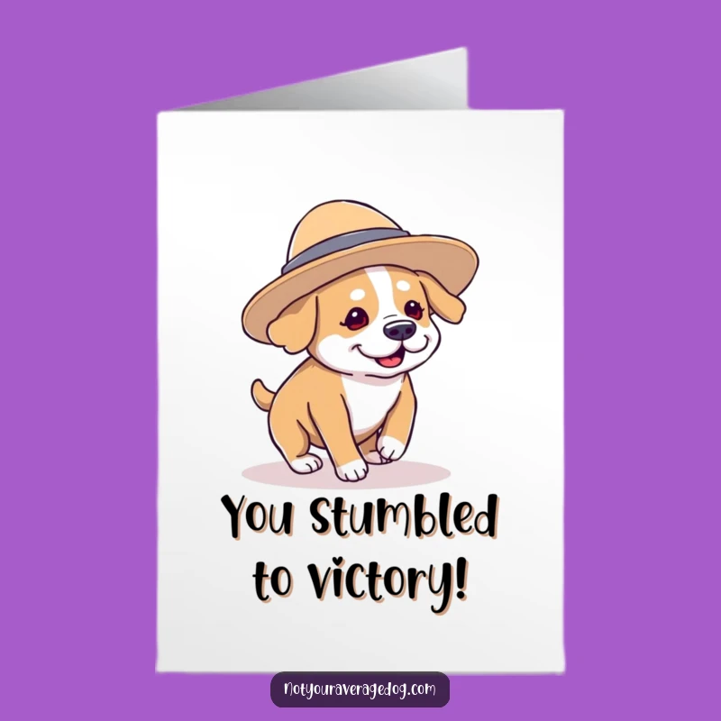 Free Printable Clumsy Dog Congrats Card - Funny Downloadable Gift!