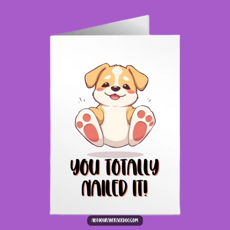 Free Printable Congrats Card: Clumsy Dog Wins, Funny Downloadable Gift for Achievers