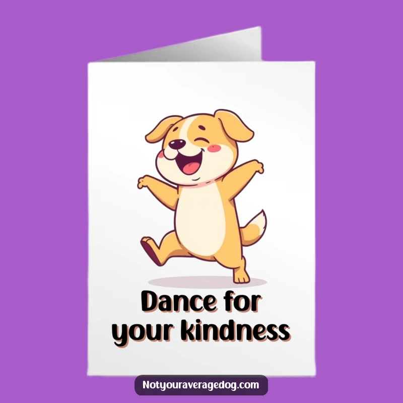 Free Printable Thank You Card: Dancing Doggy Thanks! Funny Gratitude, Downloadable Gift