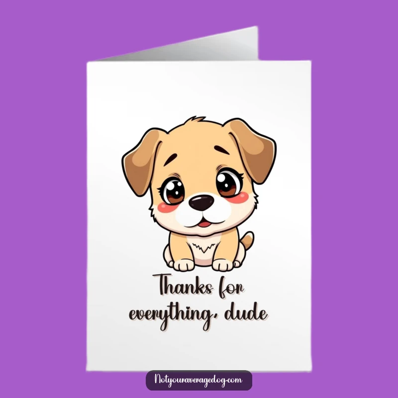 Free Printable Dog Thank You Card: Bewildered Pup Reflection Funny Downloadable Gift