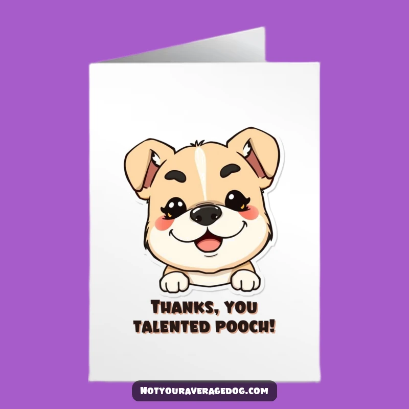 Free Printable Goofy Dog Thank You Card - Squiggly Eyebrows Downloadable Greeting for Gratitude