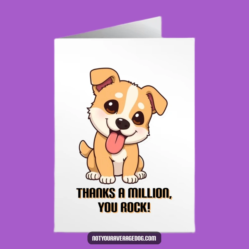 Free Printable Thank You Card: Comical Dog Tongue LOL! Unique Downloadable Gift.