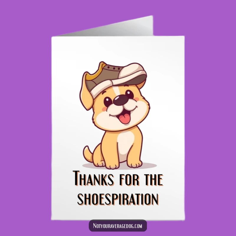 Free Printable Thank You Card: Dog's Shoe Hat Effort! Hilarious Gratitude, Downloadable Gift