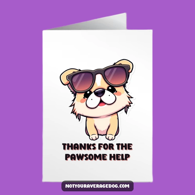 Free Printable Thank You Card: Goofy Dog Sunglasses - Quirky Gratitude Downloadable Gift