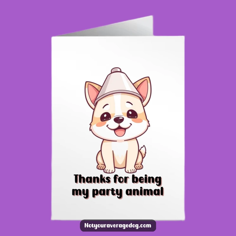 Free Printable Thank You Card: Silly Dog Lampshade - Downloadable DIY Appreciation Gift
