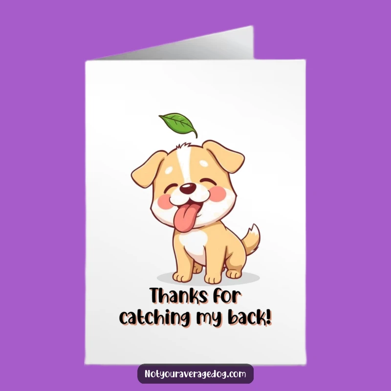 Funny Free Printable Thank You Card: Leaf-Chasing Dog, Thoughtful Downloadable Gift!