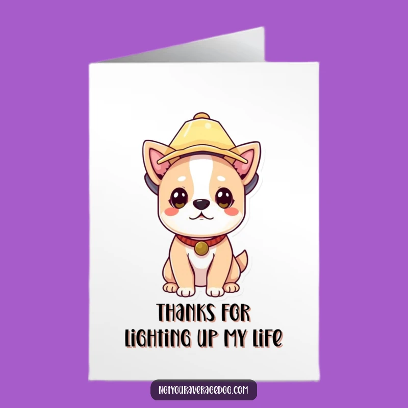 Free Printable Thank You Card: Quirky Dog Lampshade Hat, Downloadable & Print at Home Expression
