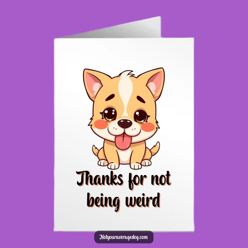 Free Printable Thank You Card: Silly Dog Tongue Out Funny Downloadable Gift
