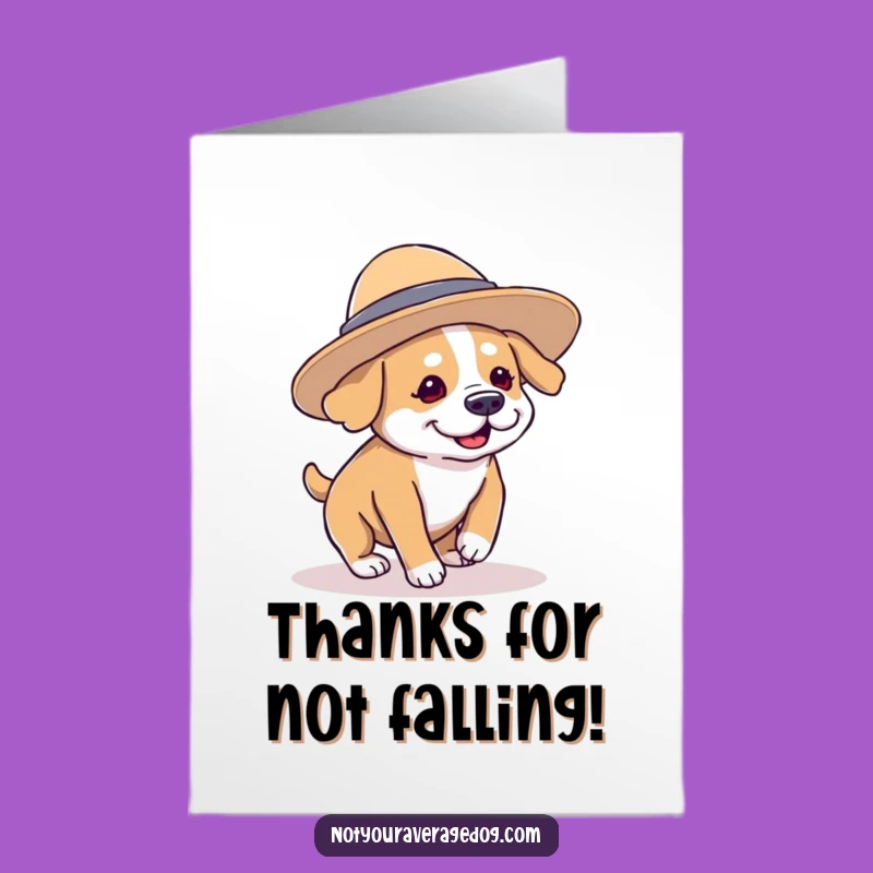 Free Printable Clumsy Dog Thank You Card - Funny Downloadable Gift!