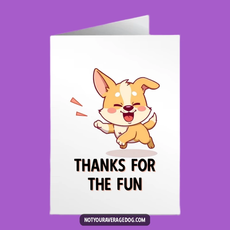Free Printable Thank You Card: Shadow Chasing Dog Funny Downloadable Gift