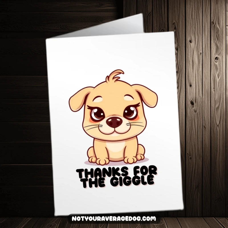 Funny Free Printable Thank You Card with a silly dog making a funny face with crossed eyes.