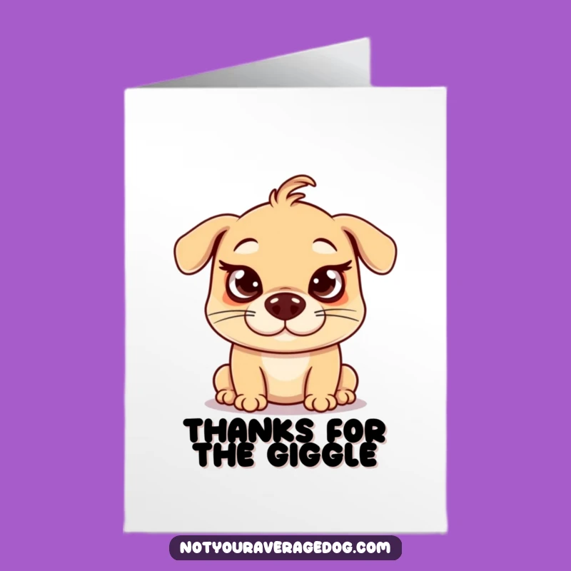 Free Printable Thank You Card: Goofy Dog Cross-Eyed Funny Downloadable Gift
