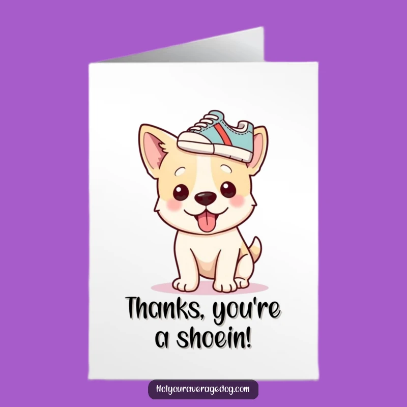Free Printable Thank You Card: Dog Shoe Hat, Funny Downloadable Gift