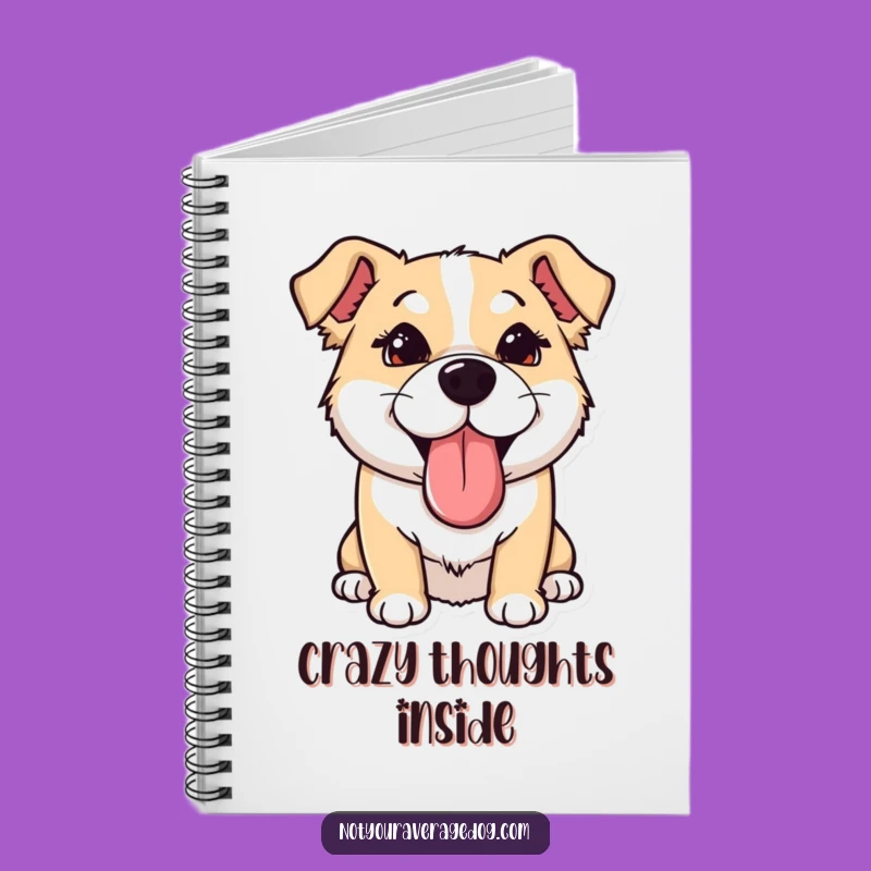 Funny Dog Goofy Notebook: Silly Thoughts Journal, Sideways Tongue Humor, Perfect Funny Gift