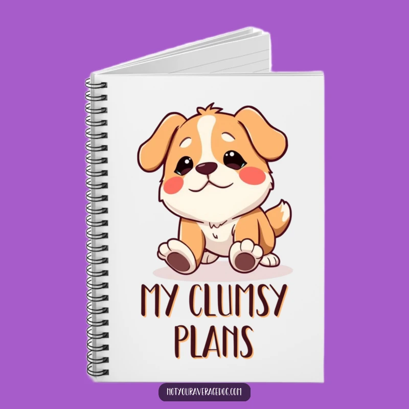 Funny Tripping Dog Notebook - Comical Journal, Witty Stationery Gift