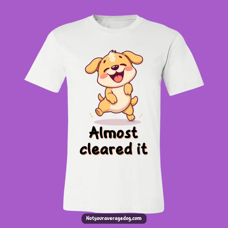 Funny Failed Jump Dog T-Shirt: Comical Canine Effort Tee