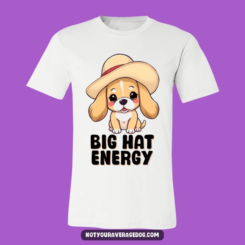 Funny Dog in Hat T-Shirt: Fashionably Goofy Canine Style