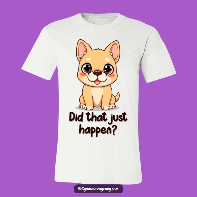 Funny Surprised Dog T-Shirt: Wide-Eyed Shocked Canine Tee, Great Gift