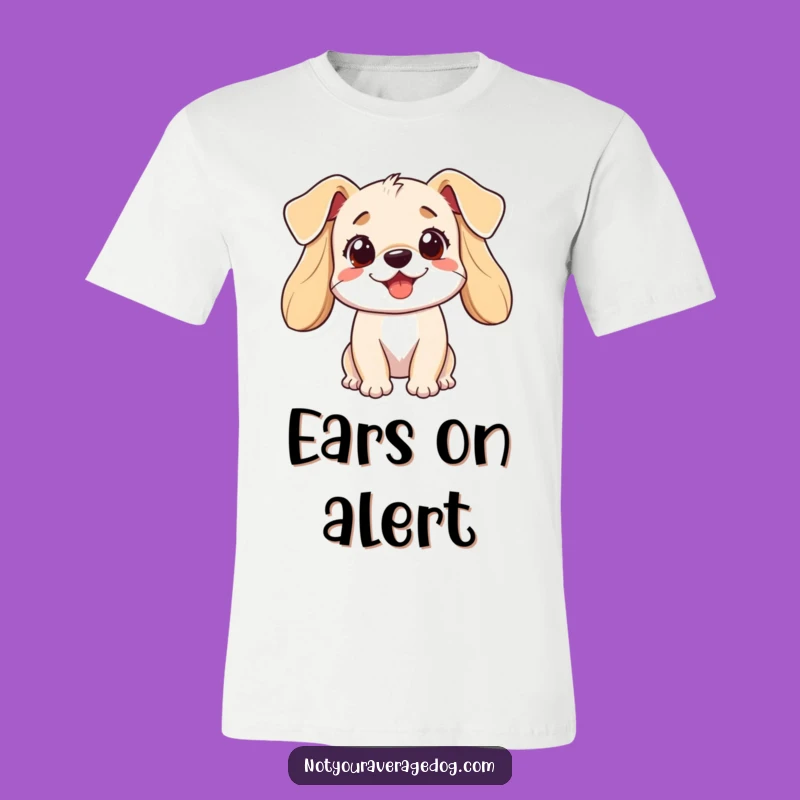 Funny Dog T-Shirt: Hilarious Playful Pup with Unruly Ears Tee