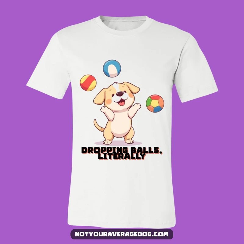 Funny Juggling Dog Ball T-Shirt: Comical Canine Circus!