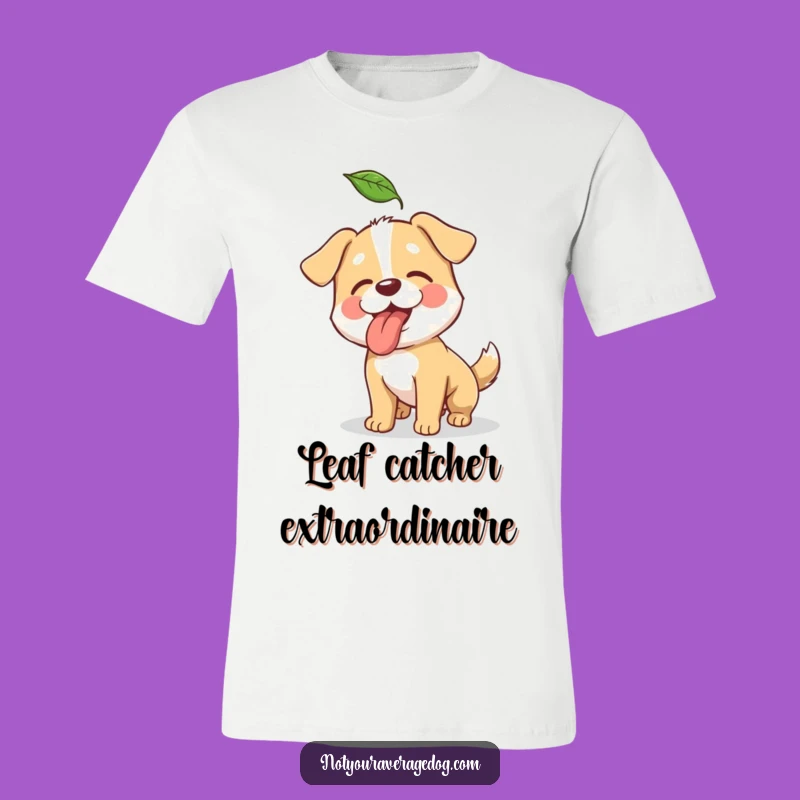 Funny Leaf Hunter Dog T-Shirt: Comical Canine Adventure Tee