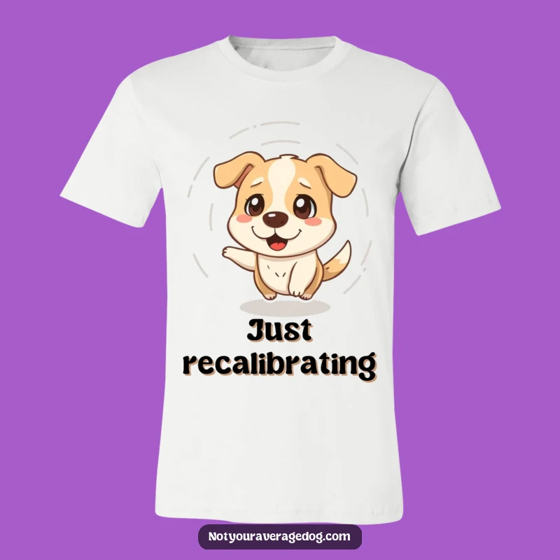 Funny Dazed Dog Spinning T-Shirt - Wear Your Confusion with Humor
