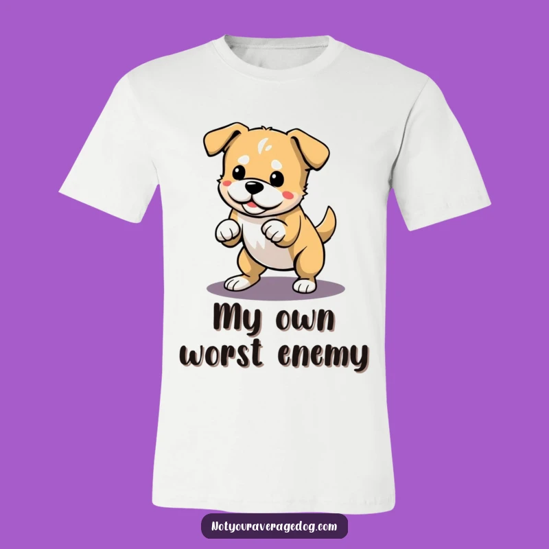 Funny Dog Shadow Pounce T-Shirt: Embrace the Chase with Humor