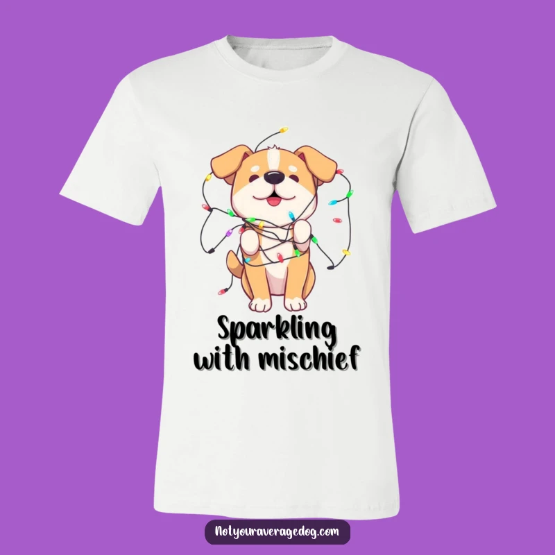 Funny Dog Lights T-Shirt: Wear Your Festive Canine Chaos with Pride