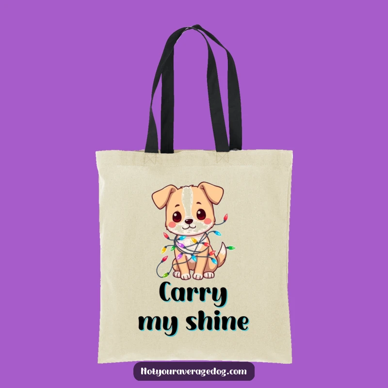 Funny Tangled Dog Lights Tote Bag - Carry Holiday Cheer